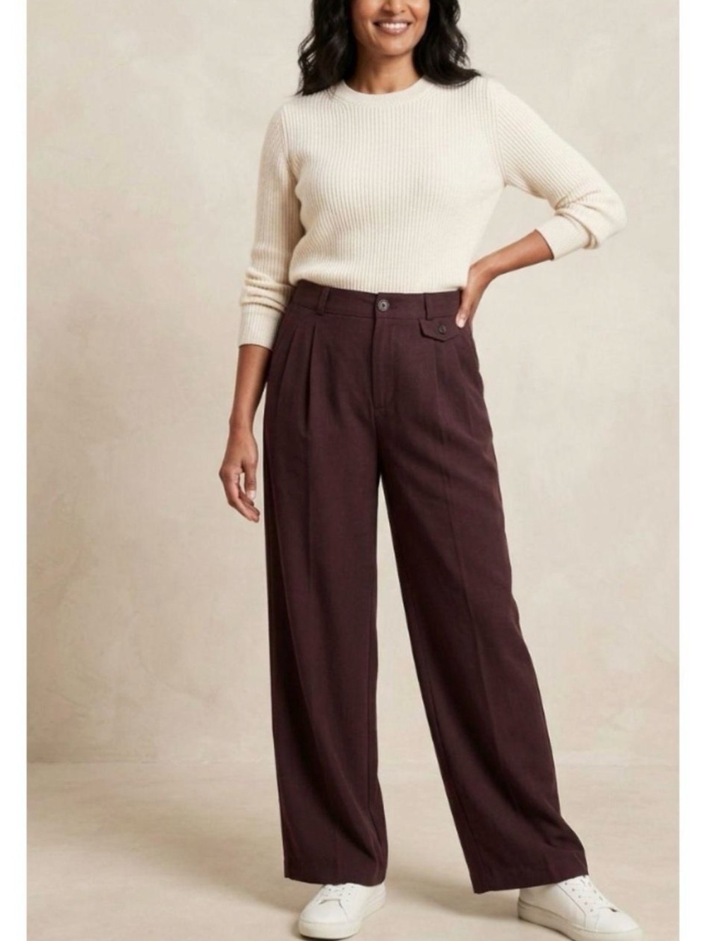 a new day Wide-Leg High-Rise Pants in burgundy